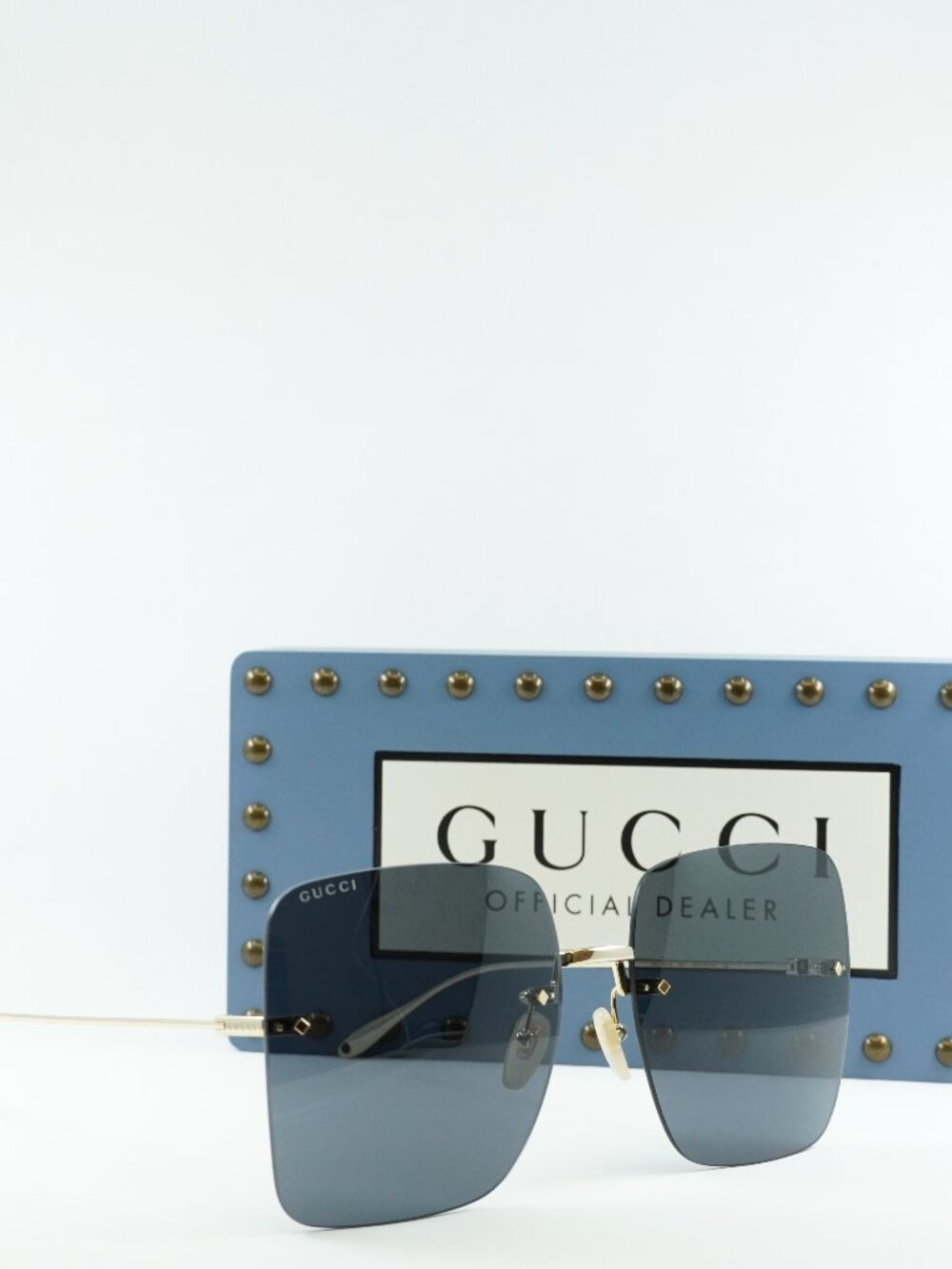 Gucci GG1147S 001 Butterfly Sunglasses - Gold\Grey